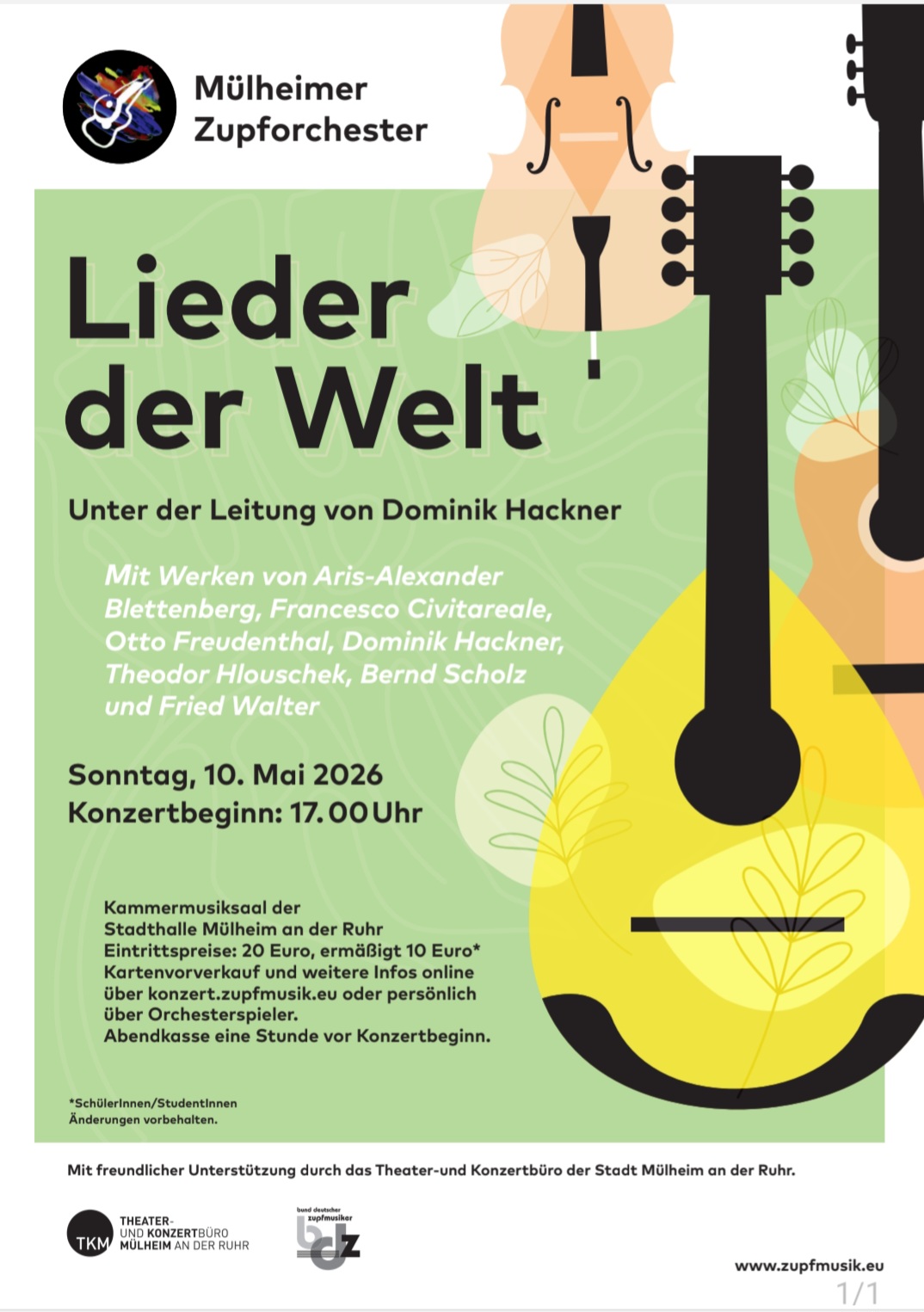 Konzert „Lieder der Welt“ am 10. Mai 2026